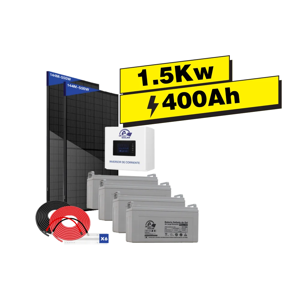 KIT SOLAR 1.5 KW ALLNOVU 400Ah