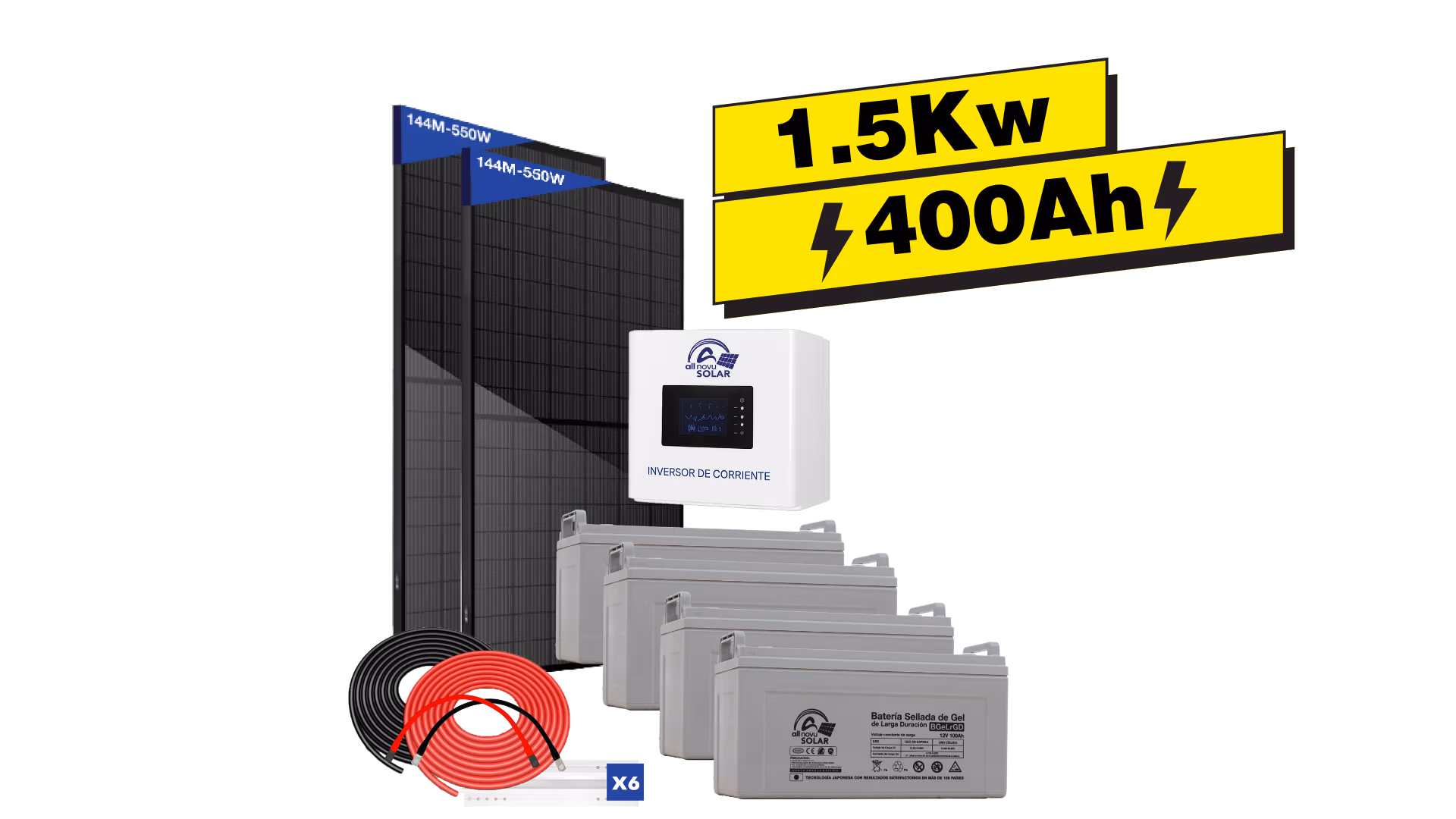 Kit Solar All Novu 1.5 Kw 400Ah