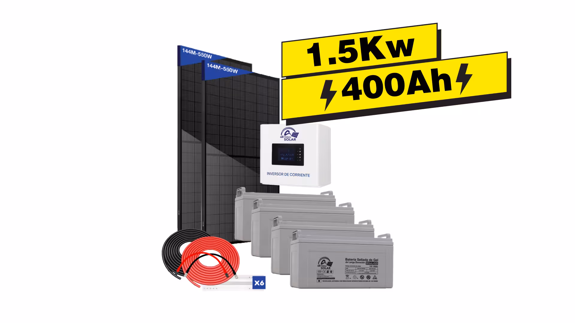 Kit Solar All Novu 1.5 Kw 400Ah