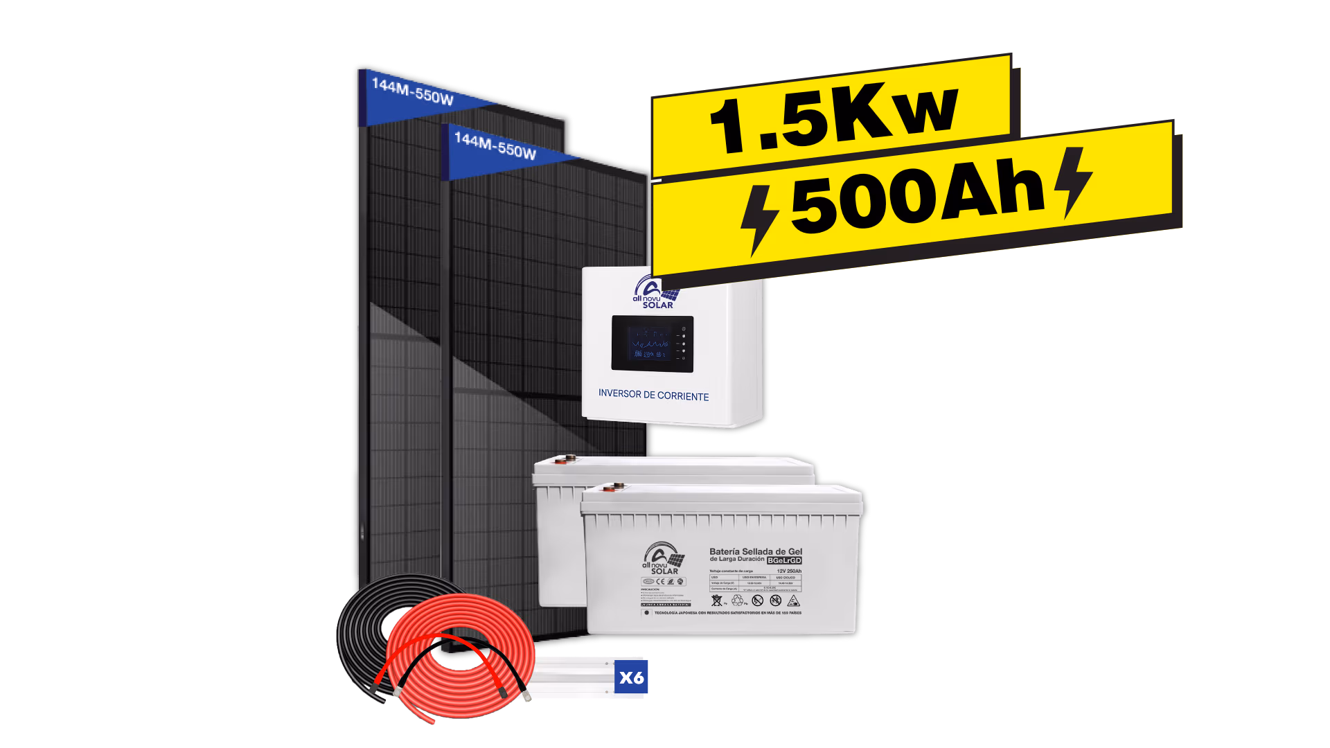 Kit Solar All Novu 1.5 Kw 500Ah