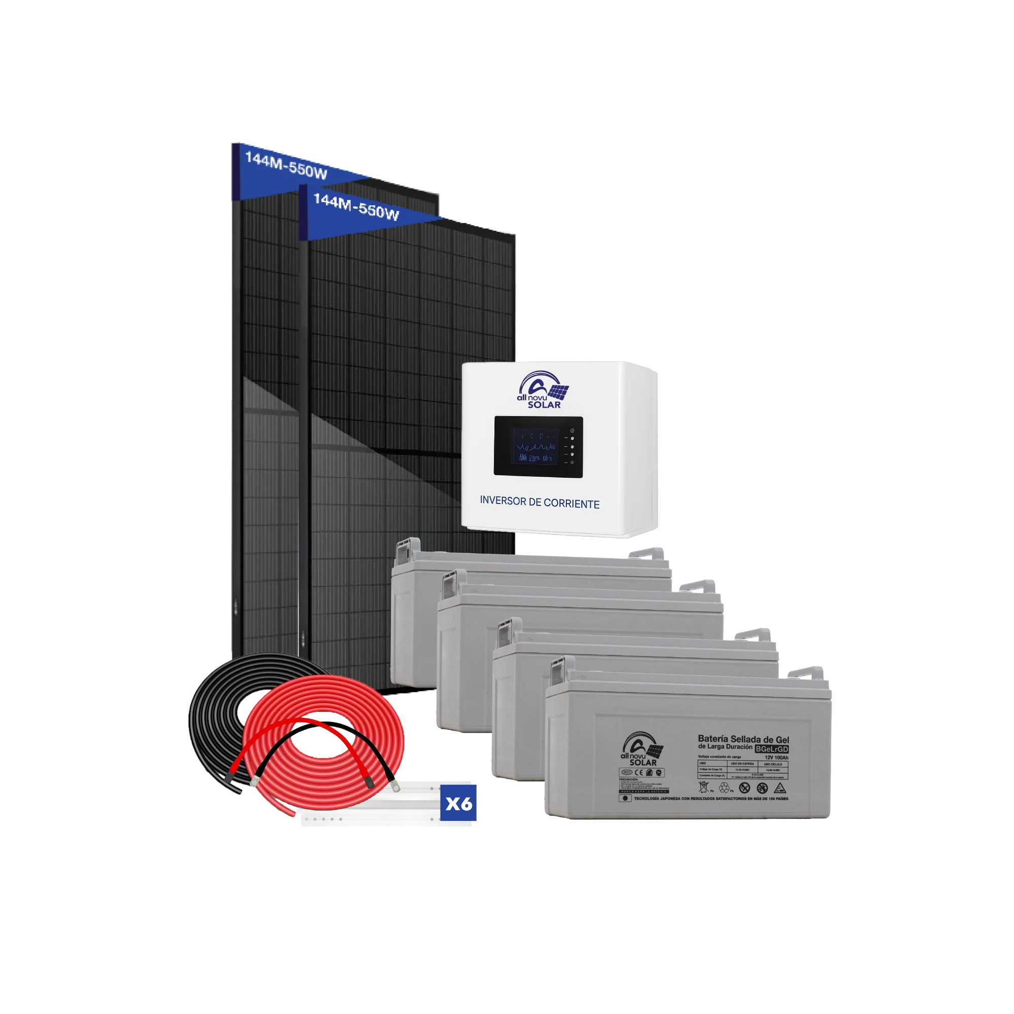 KIT SOLAR 1.5 KW ALLNOVU 400Ah