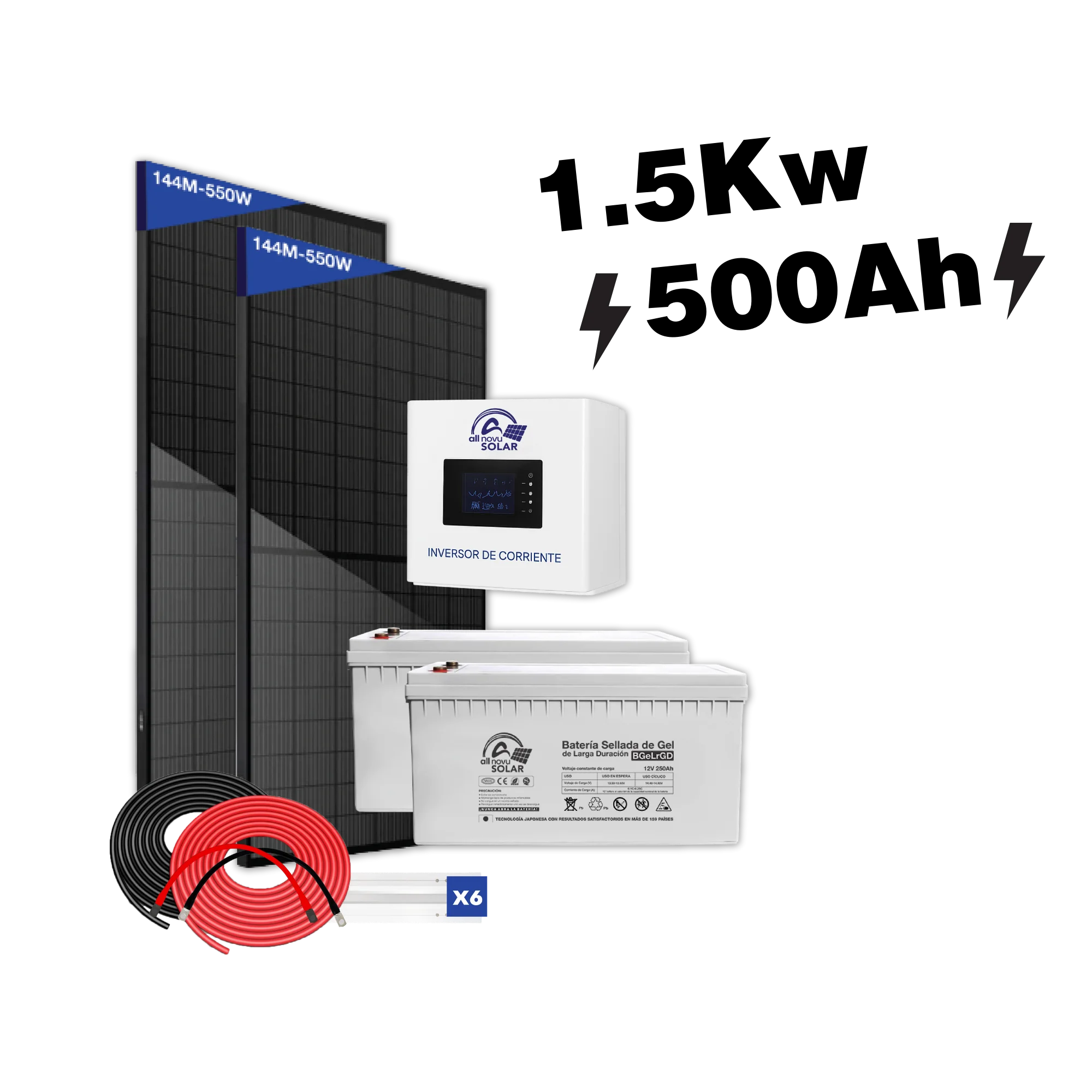 KIT SOLAR ALL NOVU 1.5 KW 500Ah